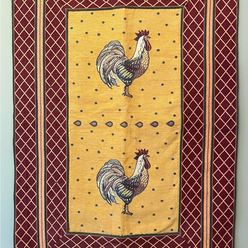 Rooster Patterned Tapestry